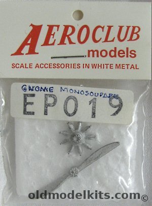 Aeroclub 1/72 9 Cylinder Gnome Monosoupape Rotary Engine and Prop, EPO19 plastic model kit